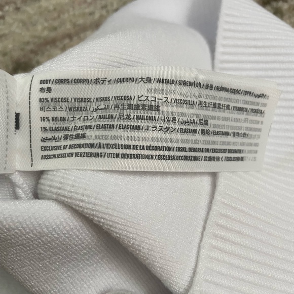 White Ribbed Square Neck Top - Picture 4 of 4